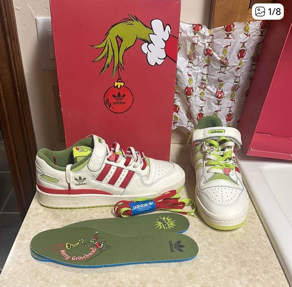 Adidas Forum Low x The Grinch Cream White Collegiate Red Solar Slime ID3512